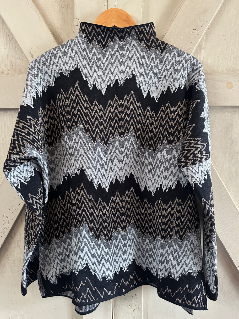 LYSSE Selena Pullover Alpine Way Metallic Zigzag Sweater L